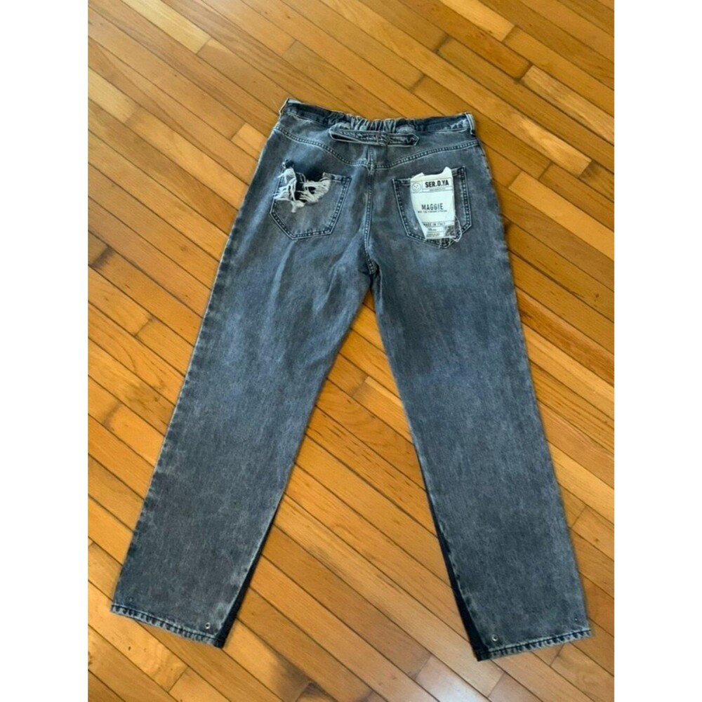 SER.O.YA Maggie Mid Rise Vintage Straight Jeans Gray Wash NWT Size 31 Made in It